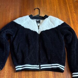 Nike Black and White Sherpa Jacket